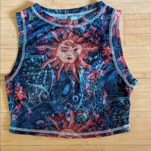 SHEIN Vibrant Artistic Sun Tank Top